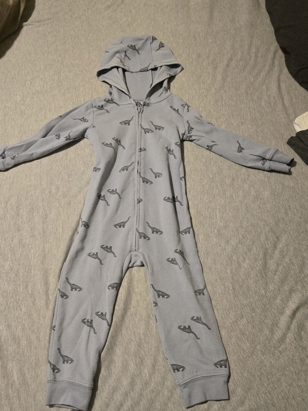 24mo. Carter's Light Blue Dinosaur Hooded One-Piece Zipper Romper